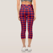 Hamilton Tartan Red Blue lila kariert Capri Leggings (Rückseite)