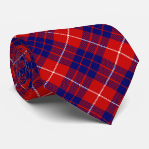 Hamilton Tartan Red Blue lila kariert Krawatte