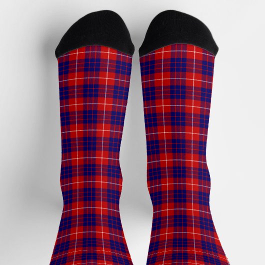 Hamilton Tartan Red Blue lila kariert Socken (Oben)