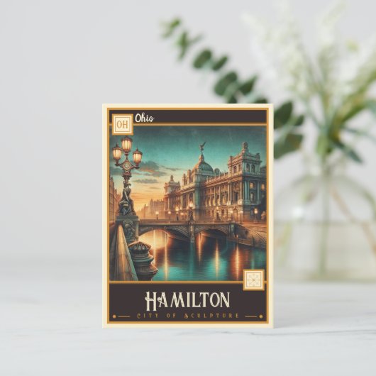Hamilton, | VINTAG Postkarte (Stehend Vorderseite)