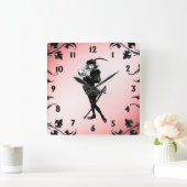 Hamlet Die rosa schwarzen Zahlen Quadratische Wanduhr (Zuhause)