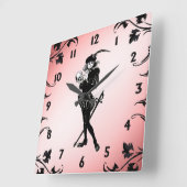 Hamlet Die rosa schwarzen Zahlen Quadratische Wanduhr (Winkel)