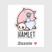 Hamlet Funny Shakepear Baby Pig Puff Aufkleber (Blatt)