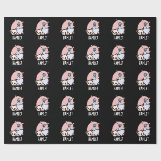 Hamlet Funny Shakepear Baby Pig Pun Dark BG Geschenkpapier (Flach)