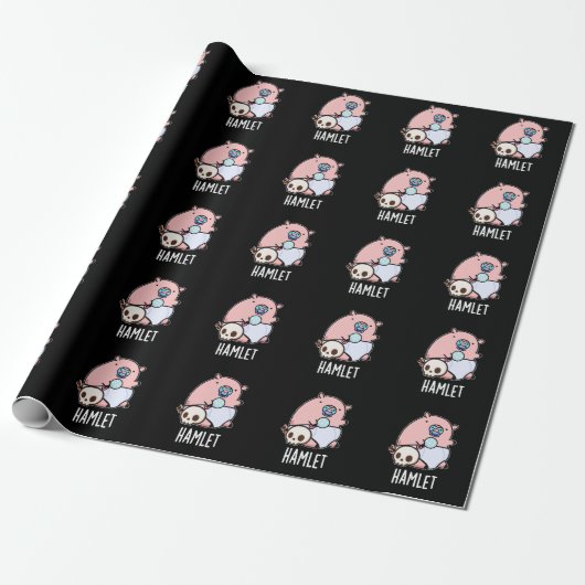 Hamlet Funny Shakepear Baby Pig Pun Dark BG Geschenkpapier (Ungerollt)