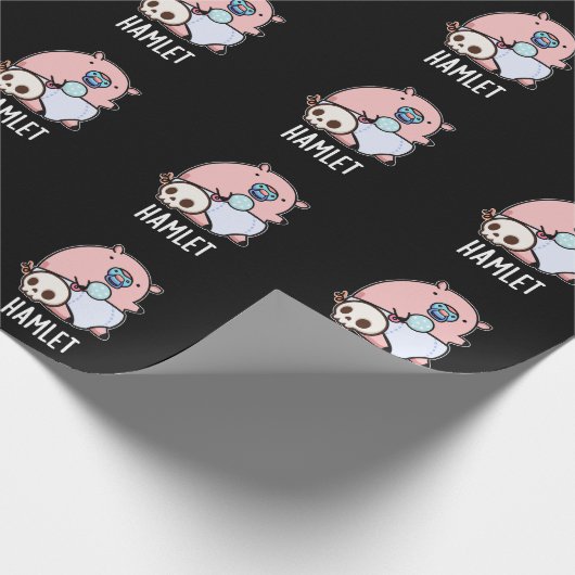 Hamlet Funny Shakepear Baby Pig Pun Dark BG Geschenkpapier (Ecke)