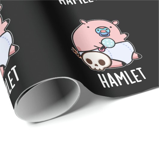 Hamlet Funny Shakepear Baby Pig Pun Dark BG Geschenkpapier (Rolleneckpunkt)