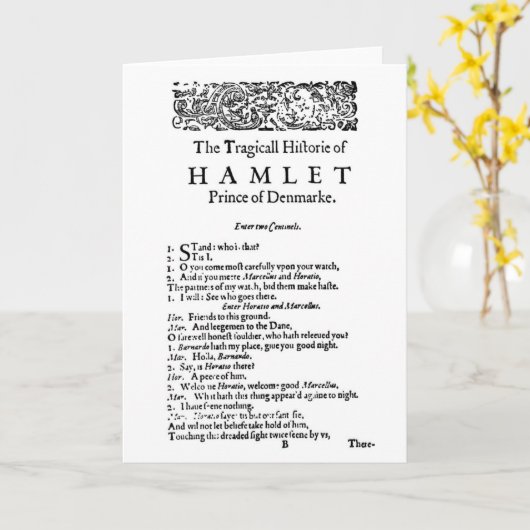 Hamlet Original-Skript Karte (Gelbe Blume)