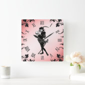 Hamlet rosa römische Zahlen Quadratische Wanduhr (Zuhause)