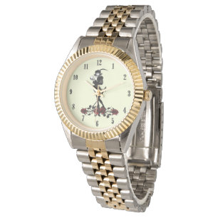 Hamlet Schwarze Zahlen rosa Gesicht Armbanduhr