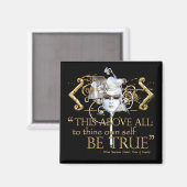 Hamlet "Selbst wahr sein" Zitat (Gold-Version) Magnet (Vorderseite/Rückseite)