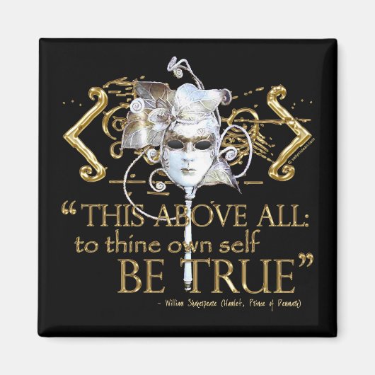 Hamlet "Selbst wahr sein" Zitat (Gold-Version) Magnet (Vorne)