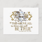 Hamlet "Selbst wahr sein" Zitat (Gold-Version) Postkarte (Vorderseite)