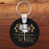 Hamlet "Selbst wahr sein" Zitat (Gold-Version) Schlüsselanhänger (Vorderseite)