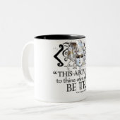 Hamlet "…, Selbst zu besitzen ist wahres… "Zitat Zweifarbige Tasse (Vorderseite Links)