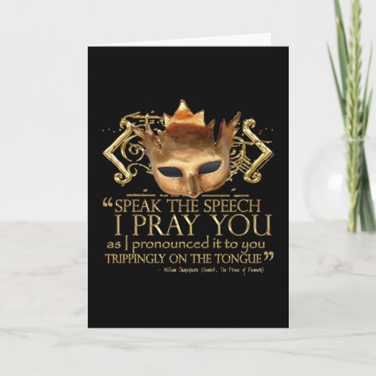 Hamlet "sprechen die Sprache… "Zitat (Goldversion) Karte (Vorderseite)