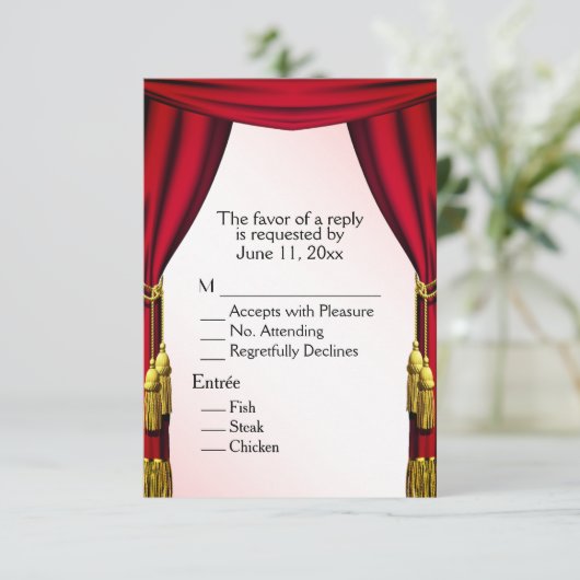 Hamlet Theater Thema UAWG RSVP Karte (Stehend Vorderseite)