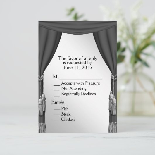 Hamlet Theater Thema UAWG RSVP Karte (Stehend Vorderseite)