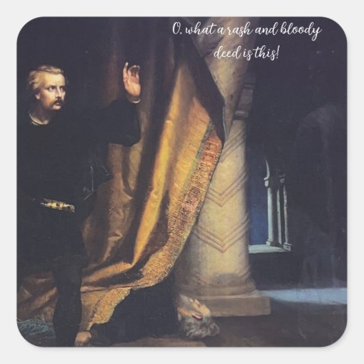 Hamlet und Polonius Quadratischer Aufkleber (Vorderseite)