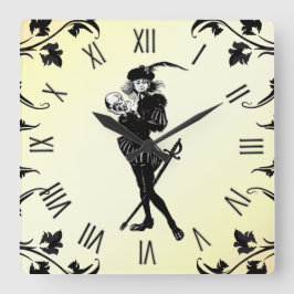 Hamlet Yellow Quadratische Wanduhr