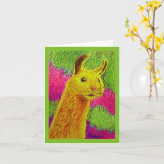 HamLlama Note Card Karte (Gelbe Blume)