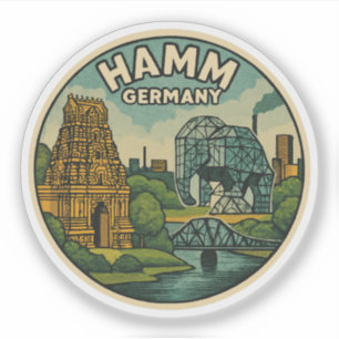 Hamm Deutschland Elefantenkunst Aufkleber