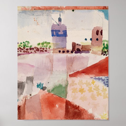 Hammamet mit seiner Moschee : Paul Klee 1914 Poster (Vorne)