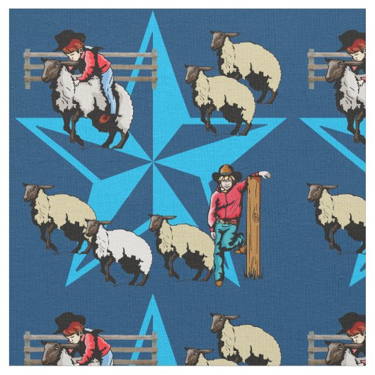Hammelfleisch Bustin Rodeo-Western-Gewebe Stoff (Nahaufnahme)