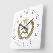 Hammer and sickle quadratische wanduhr (Winkel)