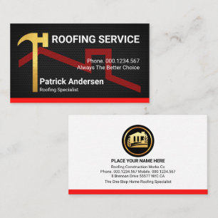 Hämmer auf Draht-Mesh-Gebäude Visitenkarte