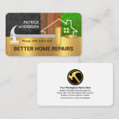 Hammer Brush Border Timber Zuhause Landscape Visitenkarte (Vorne/Hinten)