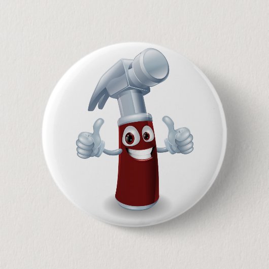 Hammer-Cartooncharakter Button (Vorderseite)