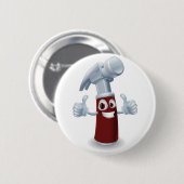 Hammer-Cartooncharakter Button (Vorne & Hinten)