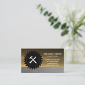 Hammer Chisel | Rundsäge | Metallic Visitenkarte (Stehend Vorderseite)