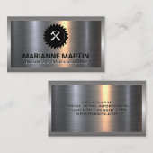 Hammer Chisel | Säge | Metallic Brushed Visitenkarte (Vorne/Hinten)