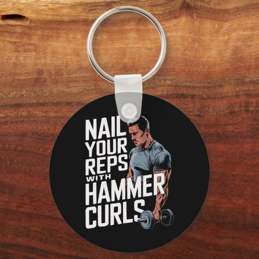 Hammer Curls Bodybuilding Fitness Workout Gym Schlüsselanhänger (Vorderseite)
