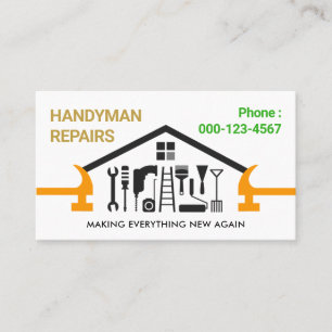 Hammer Dach Handwerker Reparaturwerkzeuge Visitenkarte
