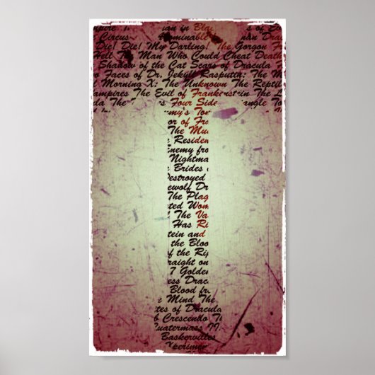 Hammer Films Hammer Poster ist rot, schwarz, Sepia (Vorne)