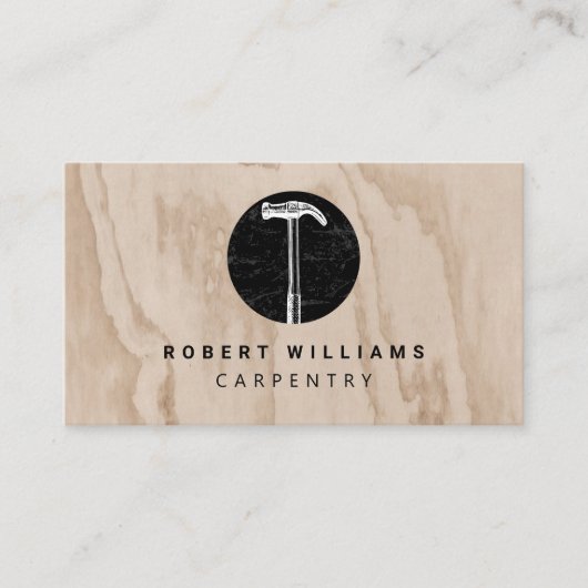 Hammer Holzschnitzerbau QR-Code Visitenkarte (Vorderseite)