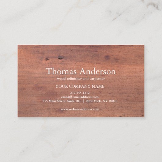 Hammer Holzschnitzerbau Visitenkarte (Rückseite)