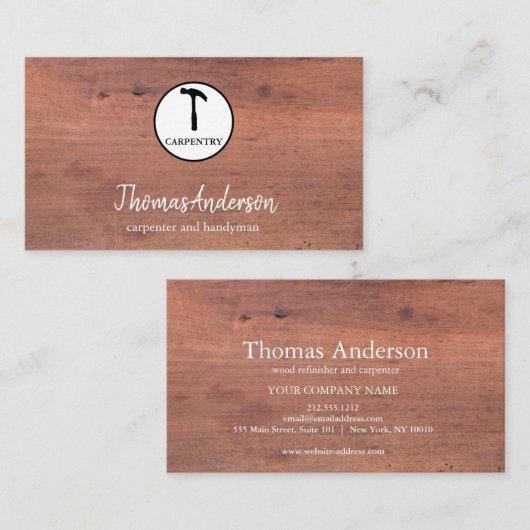 Hammer Holzschnitzerbau Visitenkarte (Vorne/Hinten)
