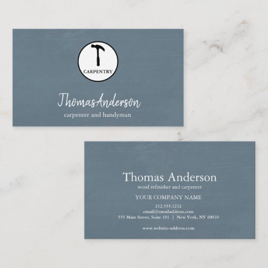 Hammer Holzschnitzerbau Visitenkarte (Vorne/Hinten)