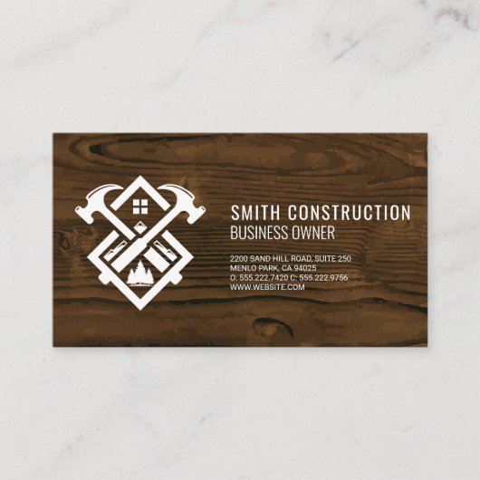 Hammer-House-Logo | Business Card Holz Visitenkarte (Vorderseite)