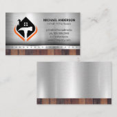 Hammer-House-Logo | Konstruktion | Metal Wood Visitenkarte (Vorne/Hinten)