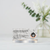 Hammer-House-Logo | Marmormetall Visitenkarte (Stehend Vorderseite)