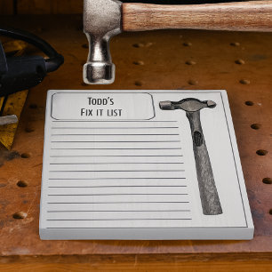Hammer It Out Fix It Chore List Monogram Notizblock