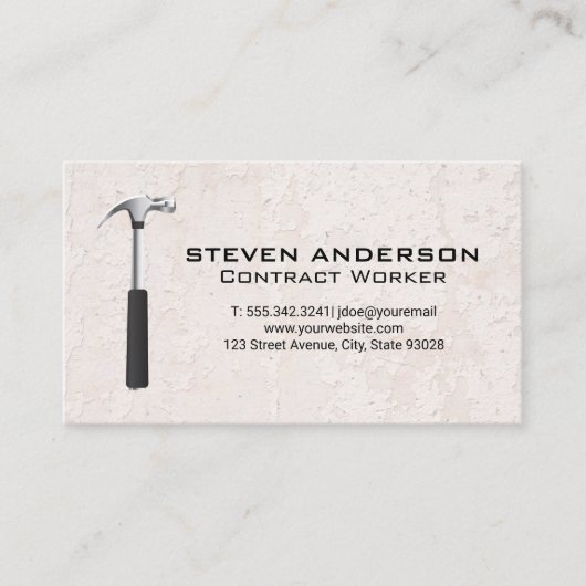 Hammer-Logo | Grunge Textur Wall Visitenkarte (Vorderseite)