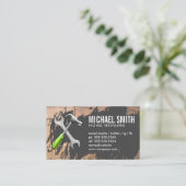 Hammer | Schraubenschlüssel | Holz und Ziegel Visitenkarte (Stehend Vorderseite)