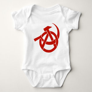 HAMMER-SICHEL-ANARCHIE-LOGO BABY STRAMPLER