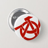 HAMMER-SICHEL-ANARCHIE-LOGO BUTTON (Vorne & Hinten)